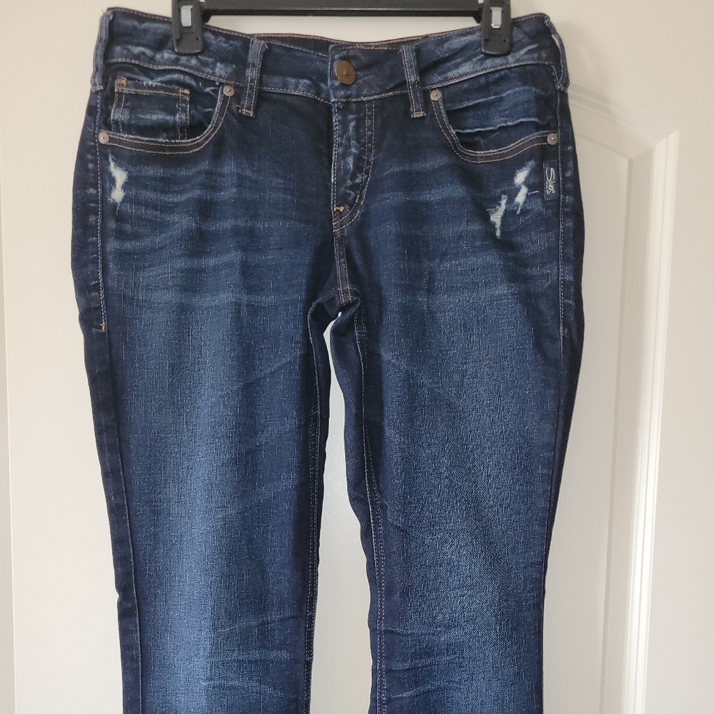 Silver Elyse slim boot distressed jean